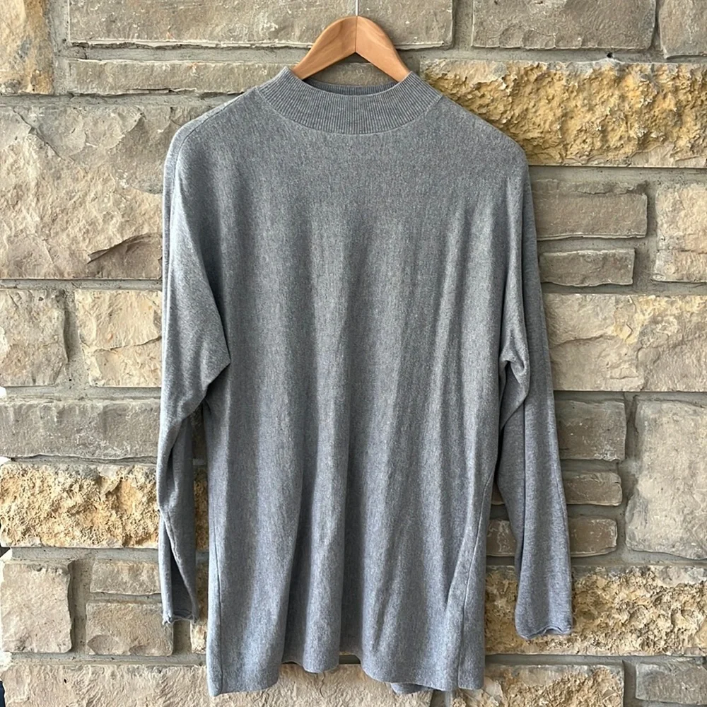 The Limited Light Grey Mock Turtleneck Sweater With Open Back Size Large - Picture 1 of 13